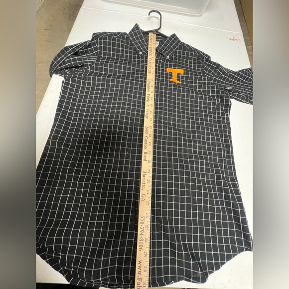 TENNESSEE SHIRT RIVALRY THREADS 91 Black and White Checkered Men's Shirt MED - Picture 2 of 11